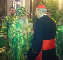Visite du cardinal Roger Etchegaray à Saint-Pétersbourg