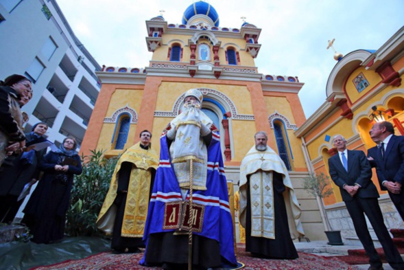 Après travaux l'église orthodoxe russe de Menton (EORHF) a été consacrée Après travaux l'église orthodoxe russe de Menton (EORHF) a été consacrée
