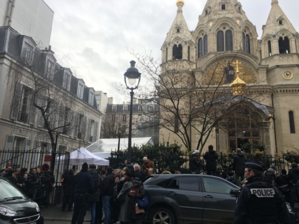 LES OBSÈQUES DE MICHEL LEGRAND À LA CATHÉDRALE ORTHODOXE DE LA RUE DARU