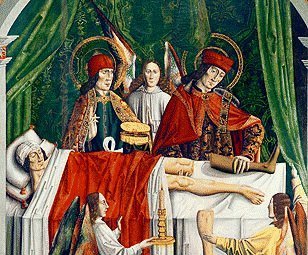 Saint Cosme et Saint Damien procédant à une guérison miraculeuse par la transplantation d'une jambe