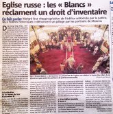Un article de "Nice-Matin" à propos de l'église russe de Cannes et  droit de réponse du père Antony Odaysky