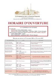 Cathédrale de la Sainte Trinité: Les horaires des offices pour la période pascale jusqu'à la fête de l'Ascension du 25 avril au 28 mai.