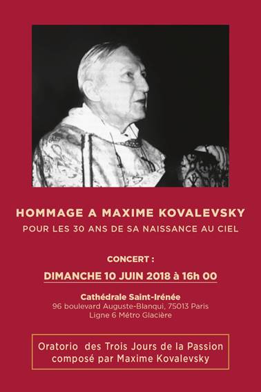 10 juin 2018 - Hommage à Maxime Kovalevsky