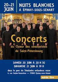 Concerts du choeur des séminaristes de Saint-Pétersbourg: "Nuits blanches à Épinay-sous-Sénart"