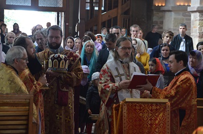 A Eschau, Alsace, commémoration des Saintes Foi, Espérance, Charité et de leur mère Sophie