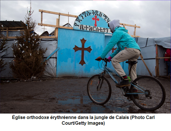 Une église orthodoxe dans la "Jungle" de Calais