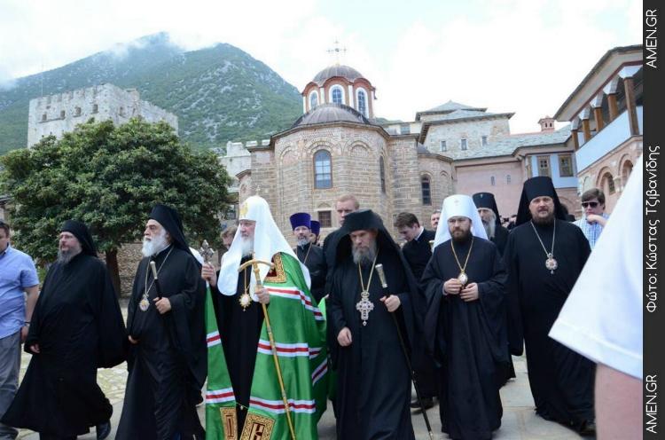 Sa Sainteté le Patriarche Cyrille en pèlerinage au Mont Athos