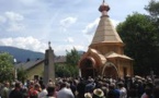 A Lienz, Autriche, commémoration du 70e anniversaire de la tragédie des cosaques trahis et livrés aux autorités soviétiques