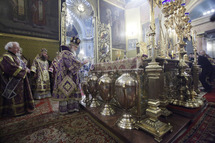 Le patriarche Cyrille a célébré la bénédiction du saint chrême Le patriarche Cyrille a célébré la bénédiction du saint chrême