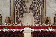 Les évêques de l'Eglise orthodoxe russe sont réunis en concile à Moscou Les évêques de l'Eglise orthodoxe russe sont réunis en concile à Moscou