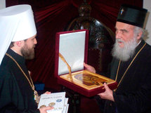 Le métropolite Hilarion de Volokolamsk reçu par le patriarche Paul de Serbie
