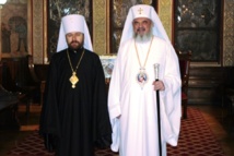 Rencontre du métropolite Hilarion de Volokolamsk et du patriarche Daniel de Roumanie