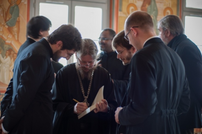 L'archimandrite Tikhon Chevkounov, secrétaire général du Comité patriarcal de la culture, a visité le Séminaire orthodoxe russe