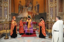 Mgr Nestor a célébré un office devant les reliques de saint Cyrille, apôtre des Slaves, à Rome