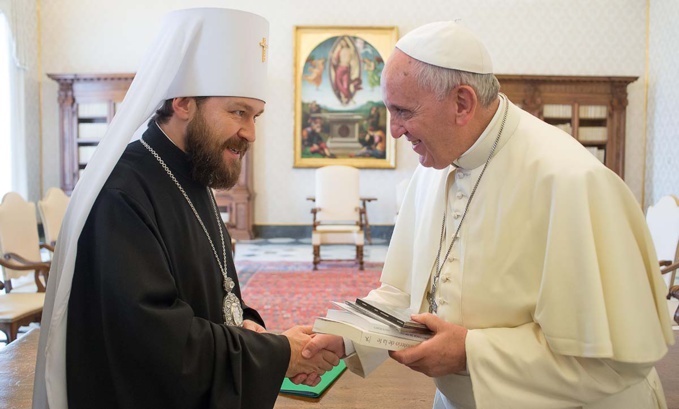 Rencontre entre le pape François et le métropolite Hilarion de Volokolamsk
