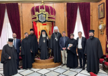 Monseigneur Nestor et un groupe de pèlerins ont été reçus par le patriarche de Jérusalem Monseigneur Nestor et un groupe de pèlerins ont été reçus par le patriarche de Jérusalem