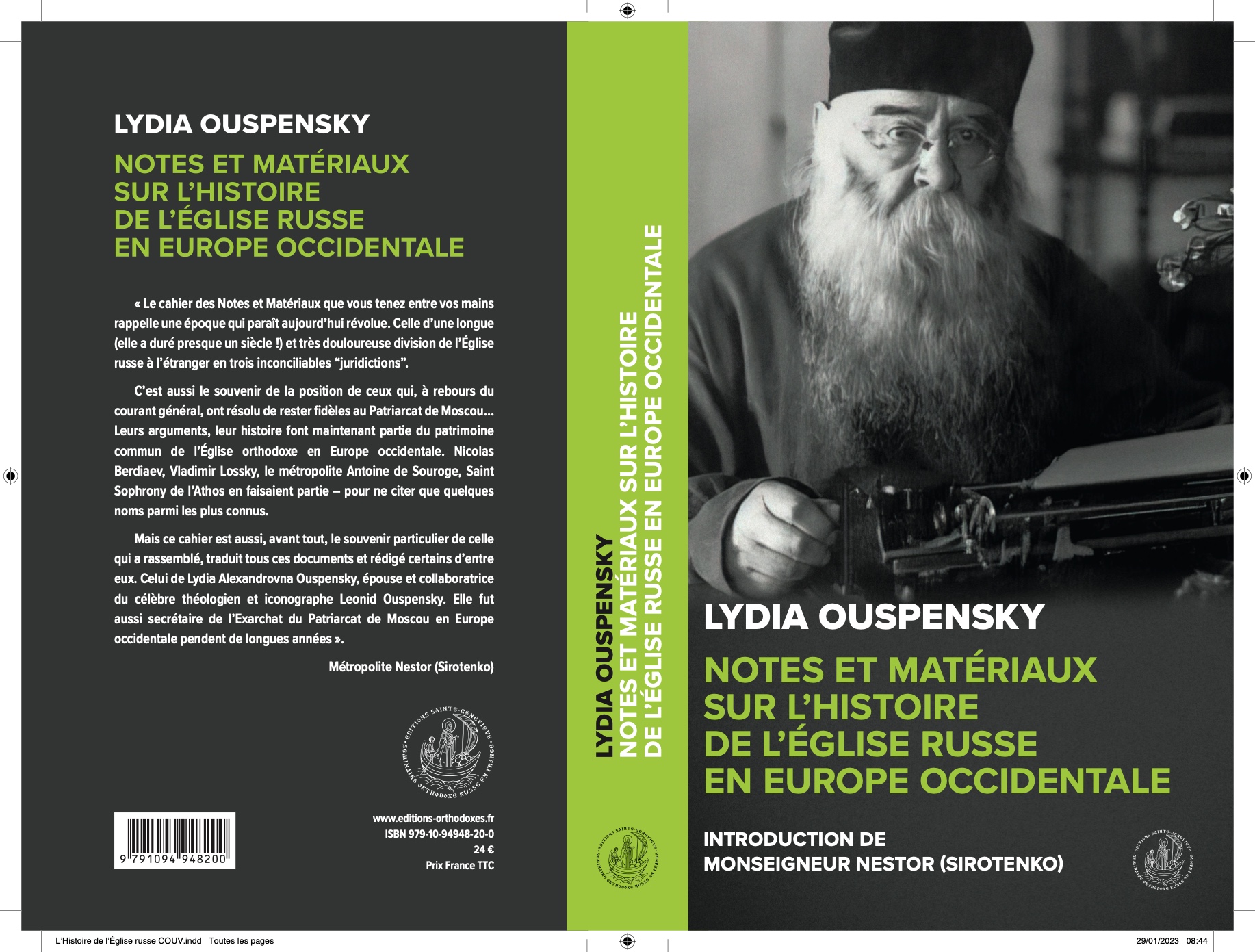 Parution du livre "Lydia OUSPENSKY, Note et matériaux sur l’Histoire de l’Église russe en Europe occidentale"