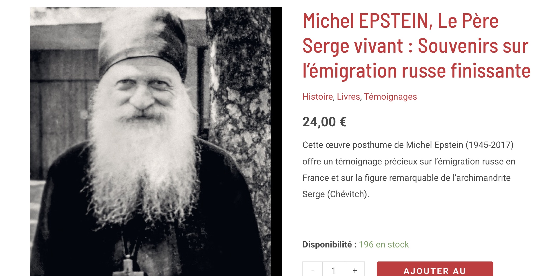 Un nouveau livre sur le père Serge (Chevitch) vient de paraître aux éditions Sainte-Geneviève