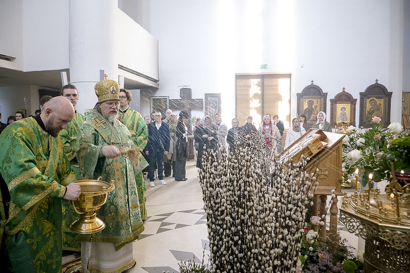 La veille du Dimanche des Rameaux Monseigneur Marc a célébré les vigiles de fête