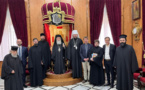 Monseigneur Nestor et un groupe de pèlerins ont été reçus par le patriarche de Jérusalem