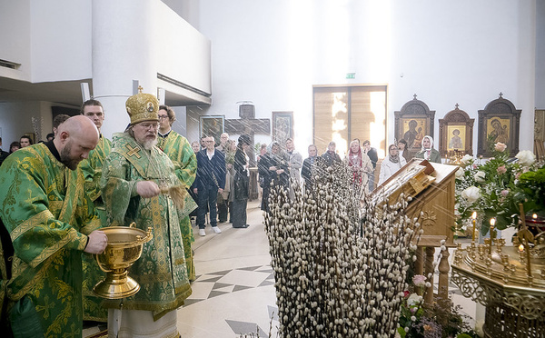 La veille du Dimanche des Rameaux Monseigneur Marc a célébré les vigiles de fête