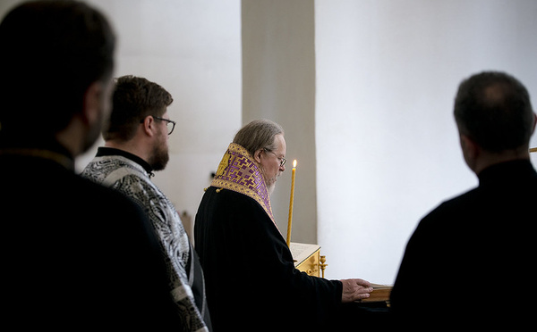 La veille du Lundi Saint: le métropolite Marc a assisté à l'office vespéral